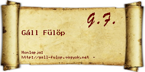 Gáll Fülöp névjegykártya